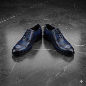 Handmade Leather Brogue Oxford Shoes for Men | Wingtip Formal Dress Shoes | Luxury Footwear image 7