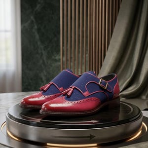 Navy Burgundy Dress Shoes - Etsy