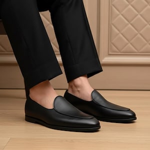 Handgemaakte lederen loaferschoenen voor heren afbeelding 3