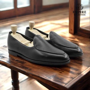 Genuine Leather handmade Loafer Shoes for Men - EmpireofLeather