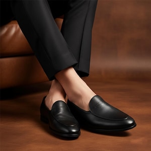 Handgemaakte lederen loaferschoenen voor heren afbeelding 6
