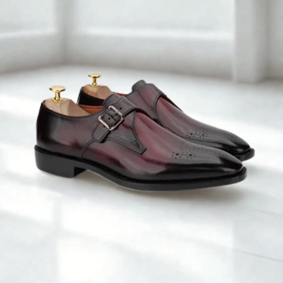 burgundy italian dress shoes Oxford Dark Burgundy Leather Shoes main image 1