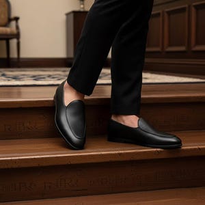 Handgemaakte lederen loaferschoenen voor heren afbeelding 5