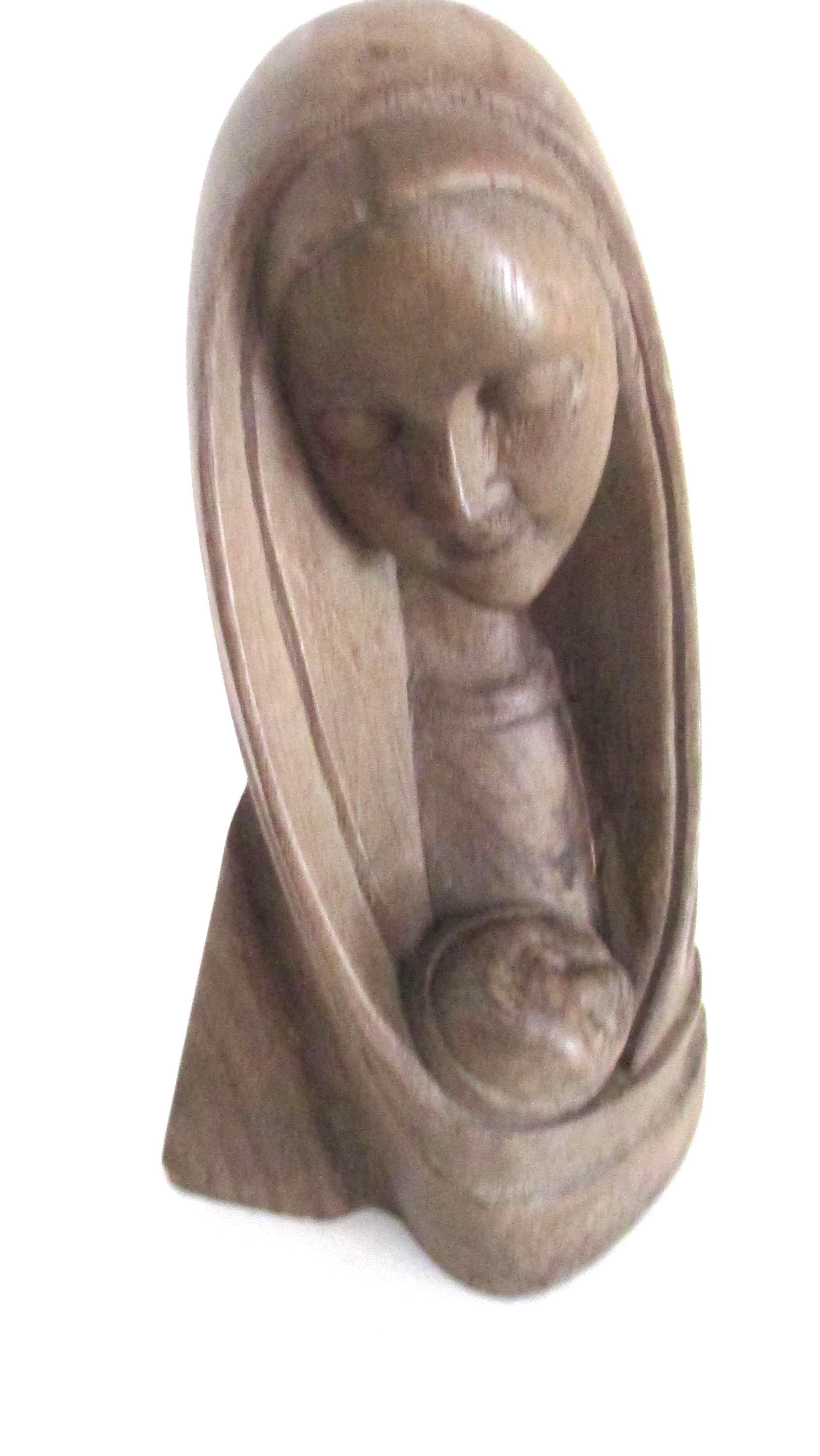 Vintage Hand Carved Wood Religious Virgin Mary and Baby Jesus Statue - Etsy