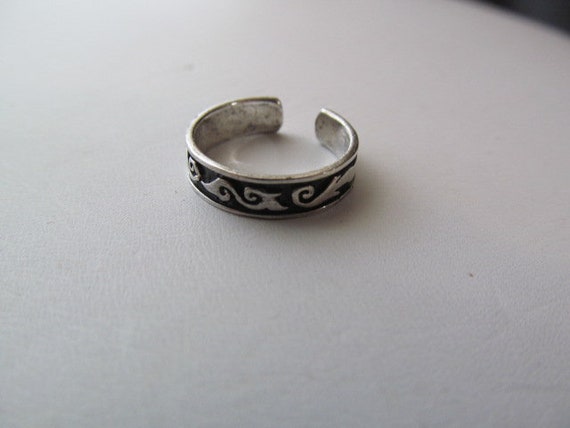 925 Sterling Toe Ring Scrolling Design - image 8