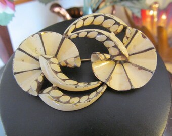 Vintage Enamel over Sterling Flower Brooch marked Sterling Pin