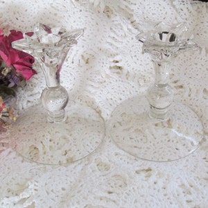 Vintage Crystal Clear Elegant Glass Candle Holders