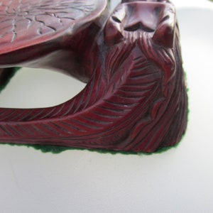 Dragon Carved Display, Small Table Top Plant Stand, Unique image 3