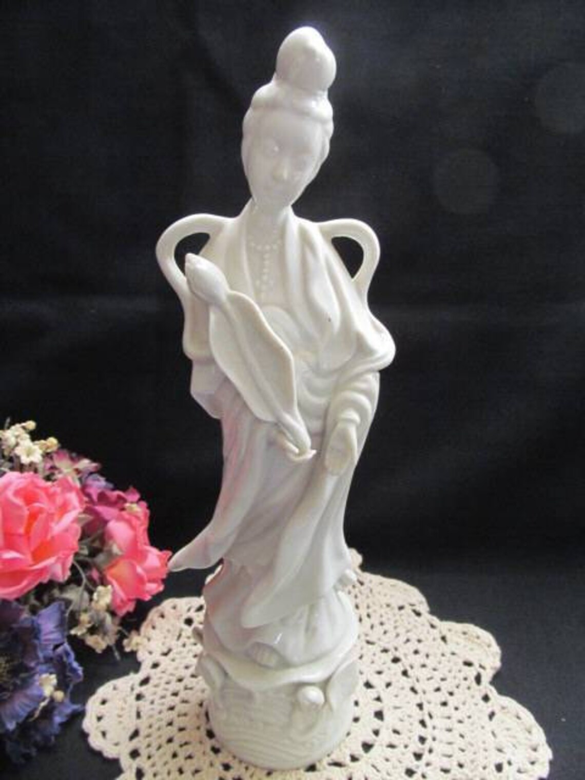 Asian Porcelain White Kwan Yin Statue Oriental Decorative Home Etsy