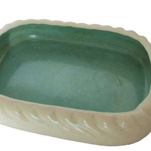 Vintage Teal Cream Color, Planter, Bulb Bowl , Pottery Planter