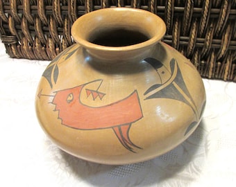 Vintage Mid Century Primitive Tribal Pottery Clay Pot