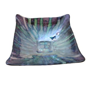 Quadrifoglio Italian Art Glass Bowl, Tuscany Italy, Colorful Glass Bowl. Hand Decorated Italy