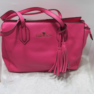 Bolso de mano Simply Southern en color rosa oscuro, cartera de mano a juego y neceser de maquillaje, juego de 3 piezas