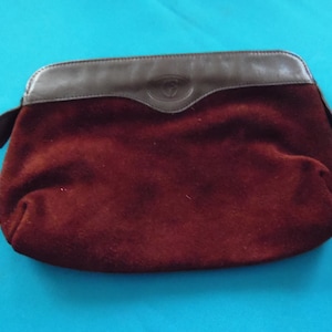 Nazareno Gabrielli Suede Pouch Clutch Zippered Bag Made in Italy