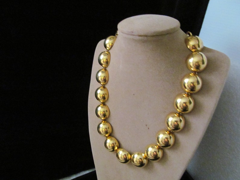 Monet Gold Tone Metal Choker Necklace