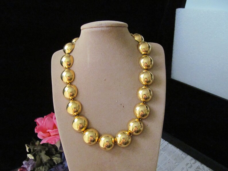 Monet Gold Tone Metal Choker Necklace
