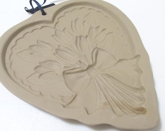 Vintage Brown Bag Cookie Art Mold 1989 by Hill Design, Heart Shape