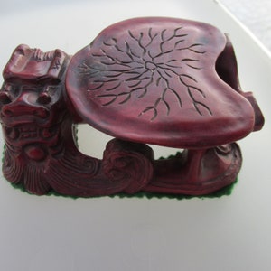 Dragon Carved Display, Small Table Top Plant Stand, Unique image 10