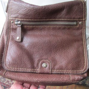 Vintage Brown FOSSIL Pebble Leather Crossbody Messenger Bag #75082 Purse