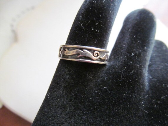 925 Sterling Toe Ring Scrolling Design - image 2