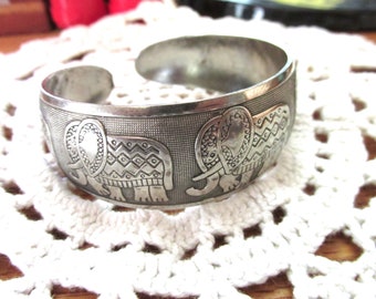 Elephant Cuff Bracelet Vintage Mesh Ethnic Cuff