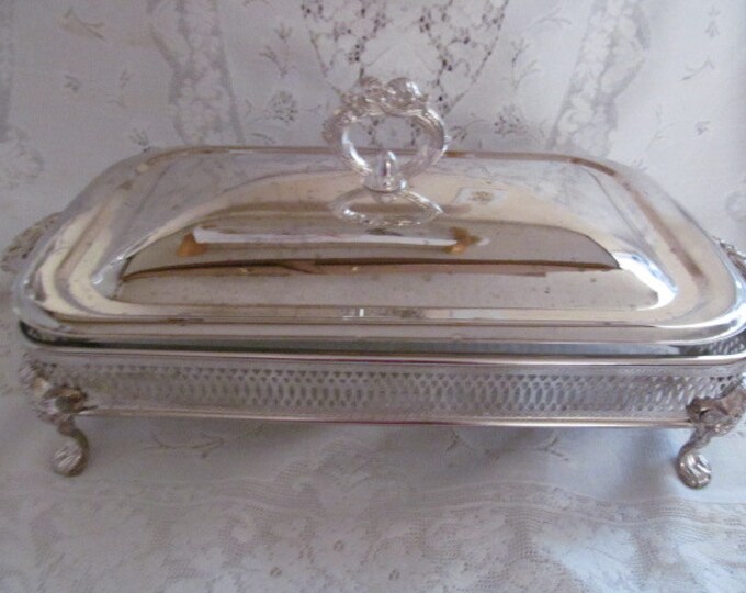 RESERVED for Claudia Vintage Silver Plate Buffet Server Stand Brazilian