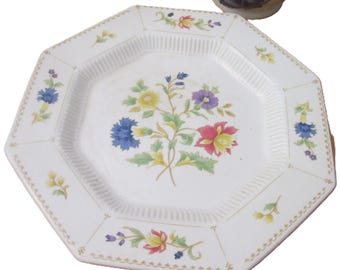 Nikko Classic Collection Octagonal Floral Dinner Plate Pink Rose