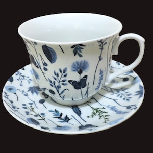 Kent Pottery Teacup Saucer Set, Floral Cup and Saucer