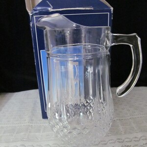 Vintage Cristal d&#39;Arques Longchamp Lead Crystal Pitcher - Made in France