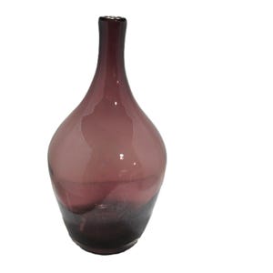 Large Purple Glass Vase, Smooth Polished Bottom