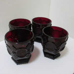 Cape Cod Ruby Red Footed Tumblers Set of 4 Glasses Vintage image 10