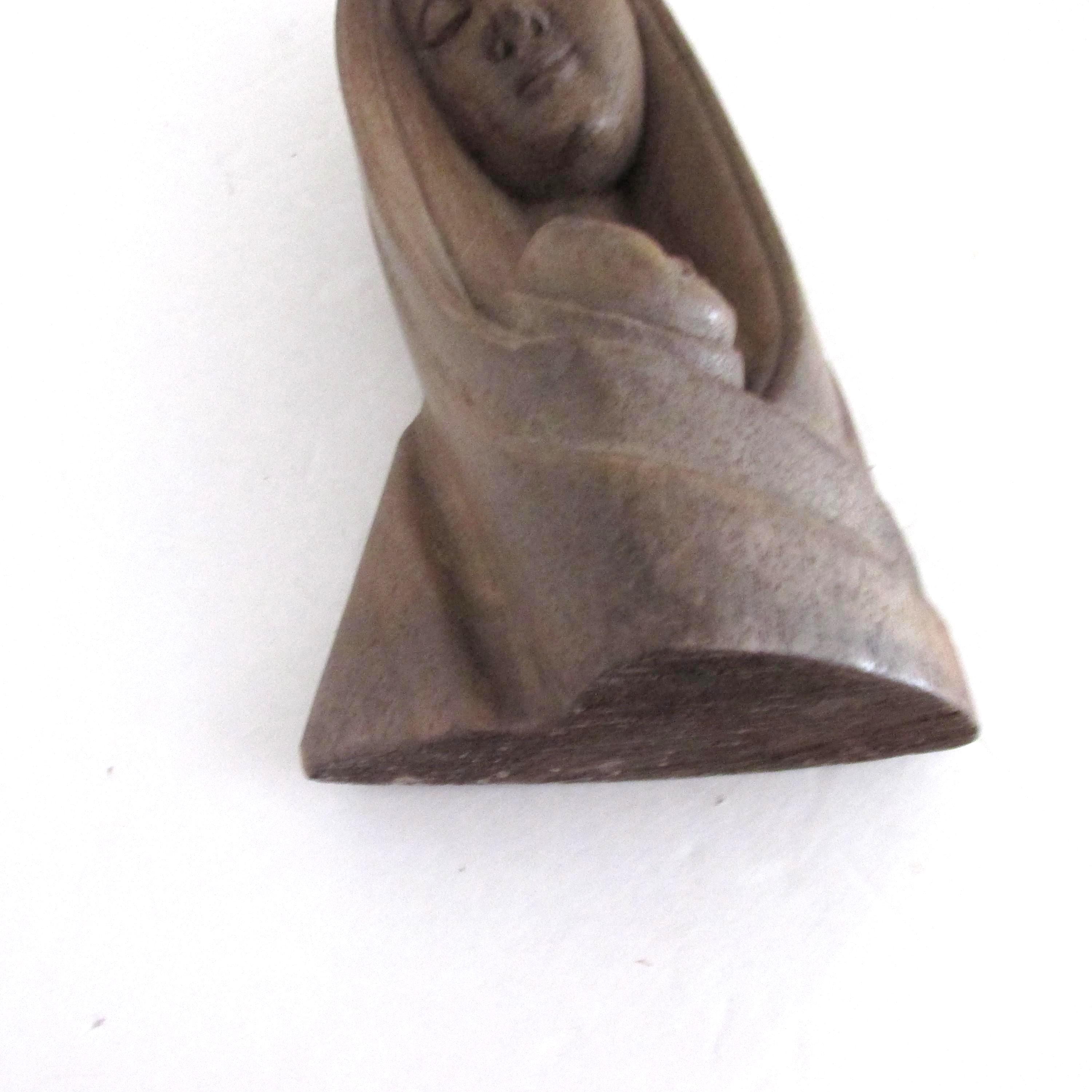 Vintage Hand Carved Wood Religious Virgin Mary and Baby Jesus Statue - Etsy