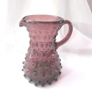 Vintage Amethyst Hobnail Glass Pitcher Vintage Jug