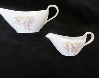 Fukagawa Artia Hand Painted Gravy Boat & Creamer