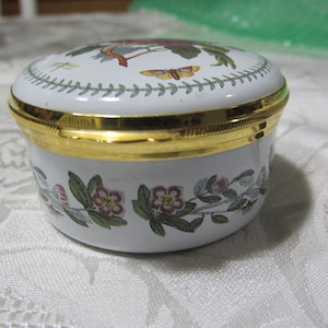 Vintage Portmeirion Trinket Box: Paeonia Moutan Floral Hinged Box