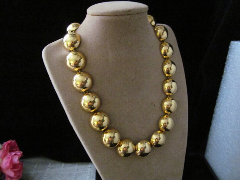 Monet Gold Tone Metal Choker Necklace