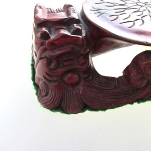 Dragon Carved Display, Small Table Top Plant Stand, Unique image 7