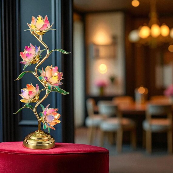 6 Bougies LED Lotus Sans Flamme - Lumière Blanche Chaude, 7.6 Cm, Fonctionne Sur Piles - Décoration Maison & Temple