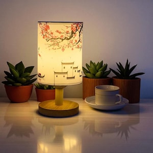 Modern Dimmable LED Bedside Table Lamp: Square Fabric Lampshade, EU Plug