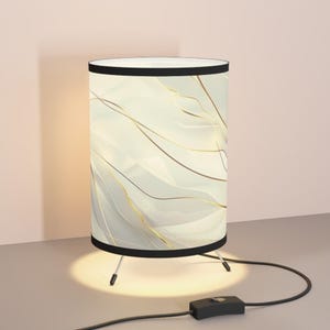Elegant Tripod Lamp with High-Res Shade, Cozy Home Décor, Modern Lighting, Ideal for Living Room, Bedroom, Wedding Gifts