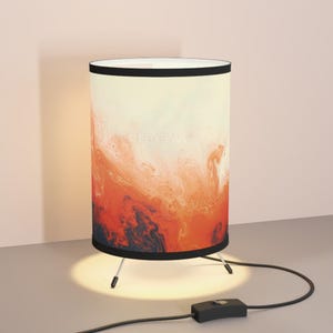Beautiful Tripod Lamp with High-Res Printed Shade, Bohemian Home Decor, Mood Lighting, Unique Gifts for Housewarming, Modern Design