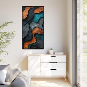 Lienzo mate enmarcado multicolor, decoración de pared moderna, impresión de arte abstracto, regalo para decoración del hogar, arte mural contemporáneo