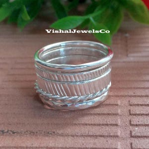 Sterling Silver Stackable Ring Set: Vintage Boho Jewelry