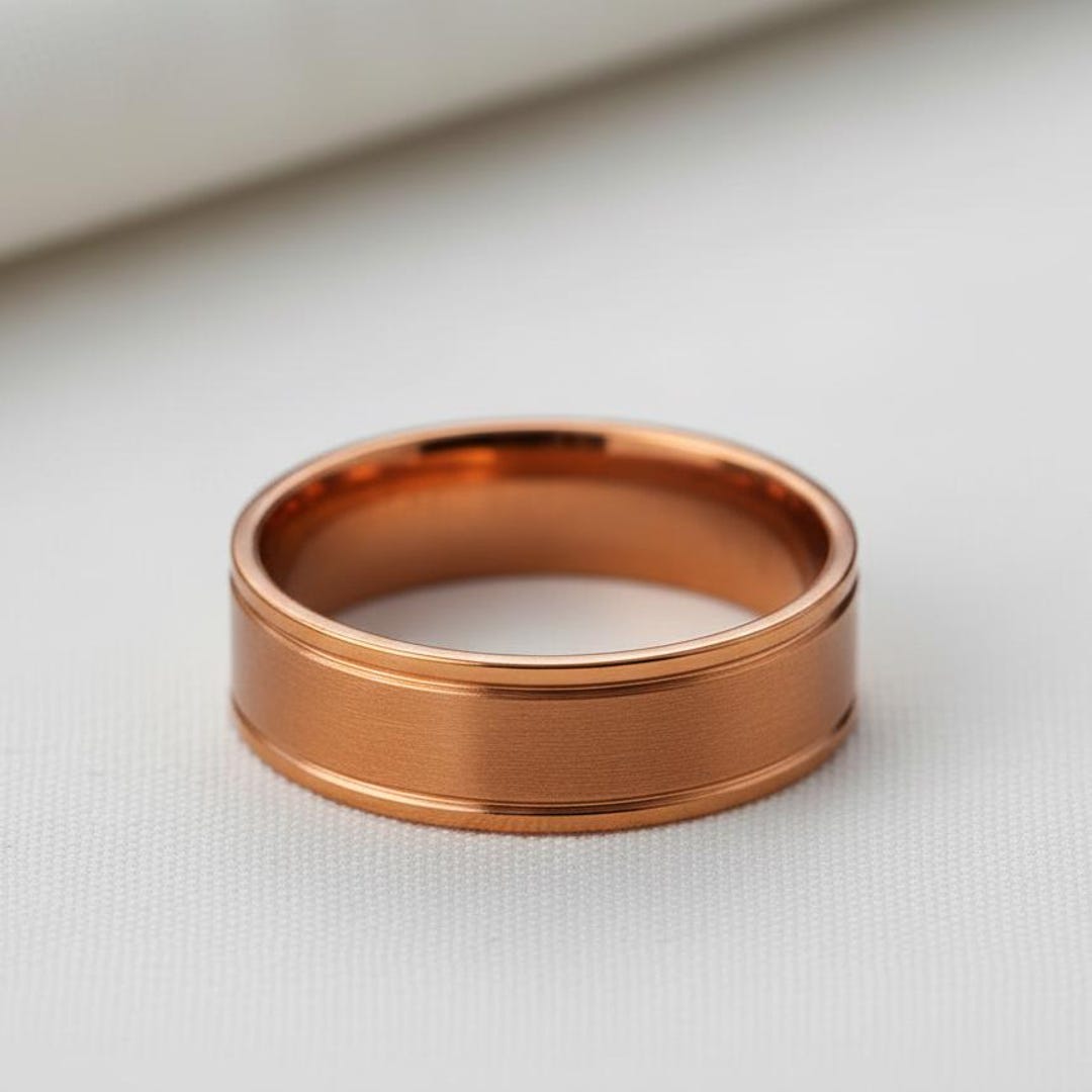 Pure Copper Band Ring for Men and Women | Minimalist Wedding Ring - Etsy