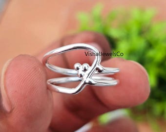 Handmade Sterling Silver Double Band Ring | Dainty Stackable Ring