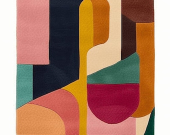 Abstract Geometric Wall Art Print, Mid Century Modern Artwork, Colorful Contemporary Poster, Boho Home Decor, Scandinavian Living Room Art,