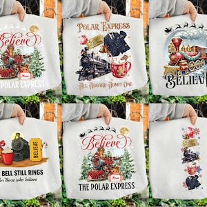 Polar Express Christmas PNG Bundle, Believe in Christmas PNG, North Pole Magic Png, Vintage Holiday Movie PNG, Merry Christmas Clipart