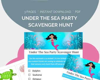 Under The Sea Party Scavenger Hunt