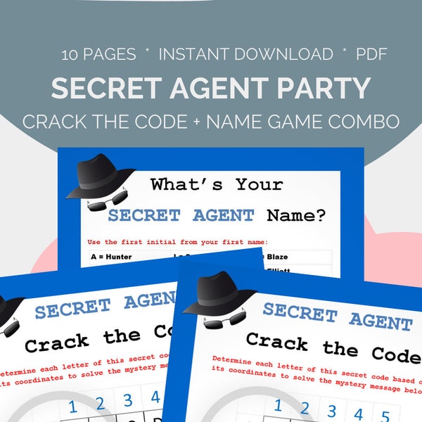 Lot de jeux de société pour agents secrets, déchiffrez le code, générateur de noms d'espions