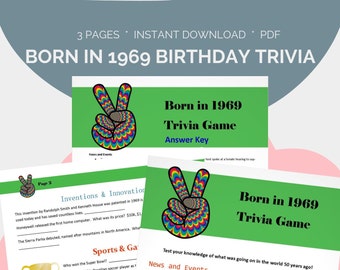 1969 Trivia Game Etsy